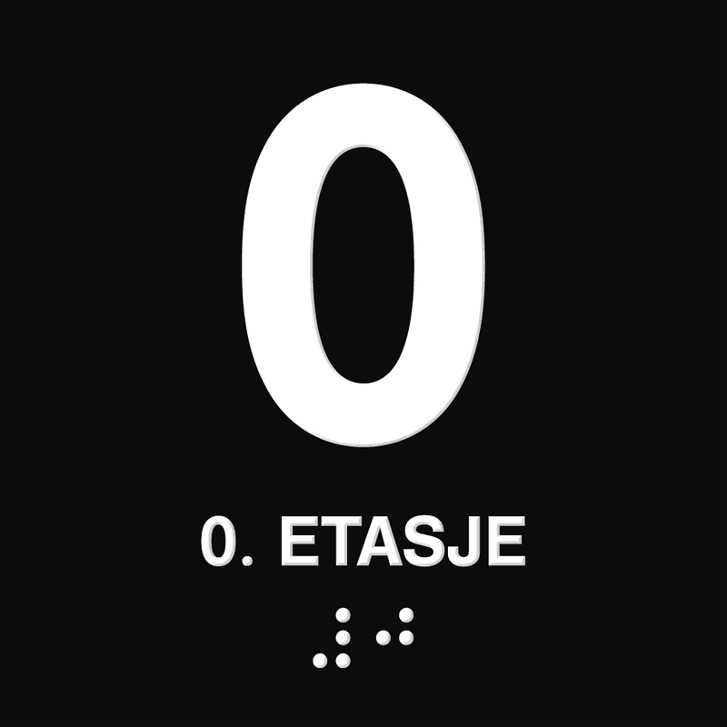 Taktile etasjeskilt med tosidig lim
