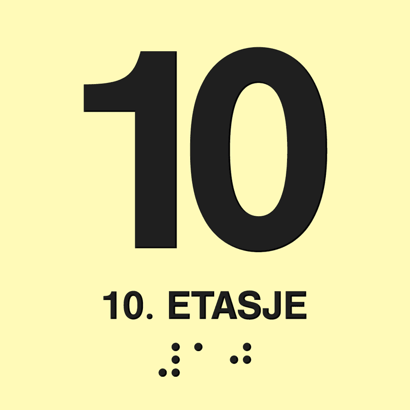 Taktile etasjeskilt med tosidig lim