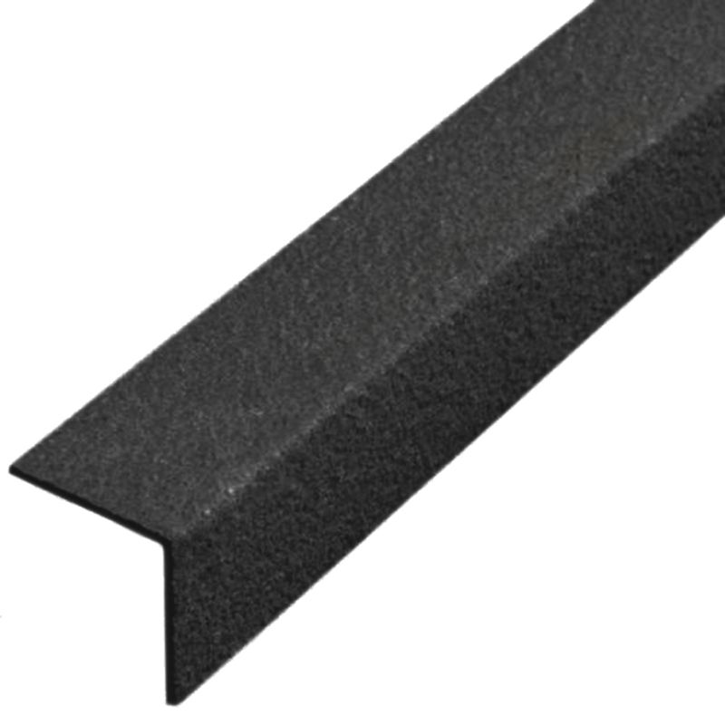 Utendørs trappenese av glassfiber, vinklet, sort m/skruehull