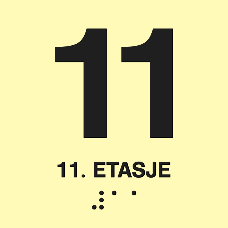 Taktile etasjeskilt med tosidig lim