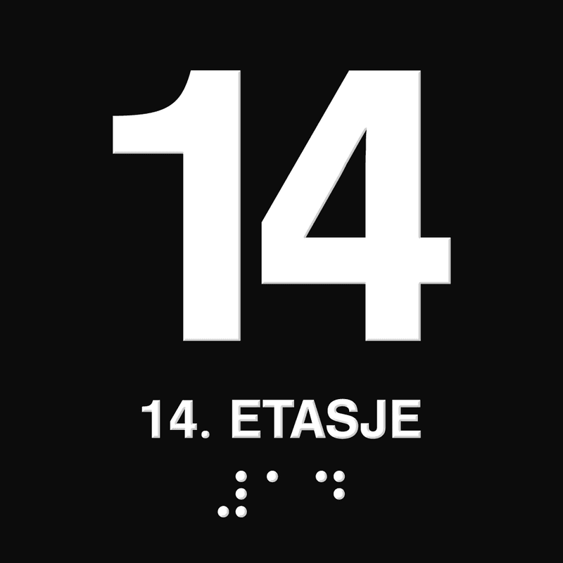 Taktile etasjeskilt med tosidig lim